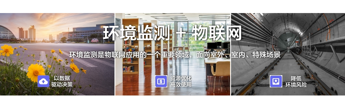 環(huán)境監(jiān)測(cè)+物聯(lián)網(wǎng)：環(huán)境監(jiān)測(cè)是物聯(lián)網(wǎng)應(yīng)用的一個(gè)重要領(lǐng)域，面向室外、 室內(nèi)、特殊場(chǎng)景